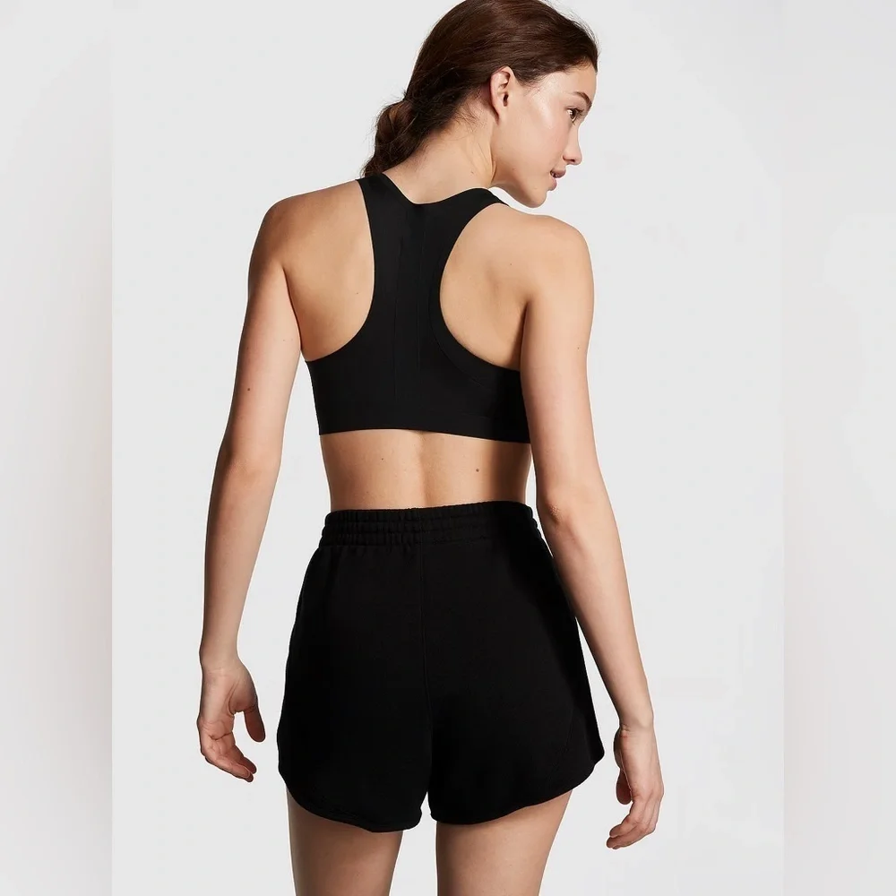 *Final Price* 🆕 VS PINK | Ivy Fleece Curved Hem Shorts in Black Size Large